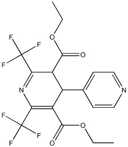 3,4-Dihydro-2,6-bis(trifluoromethyl)-4-(4-pyridinyl)pyridine-3,5-dicarboxylic acid diethyl ester Structure