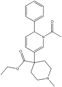 1-Methyl-4-[(1,6-dihydro-1-acetyl-6-phenylpyridin)-3-yl]piperidine-4-carboxylic acid ethyl ester Structure