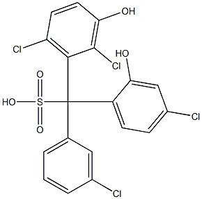 (3-Chlorophenyl)(4-chloro-2-hydroxyphenyl)(2,6-dichloro-3-hydroxyphenyl)methanesulfonic acid 구조식 이미지