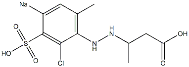 3-[2-(2-Chloro-4-sodiosulfo-6-methylphenyl)hydrazino]butanoic acid 구조식 이미지