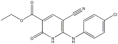 5-Cyano-6-(4-chloroanilino)-1,2-dihydro-2-oxopyridine-3-carboxylic acid ethyl ester Structure