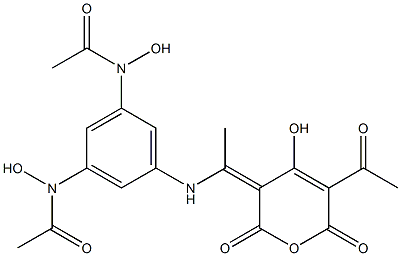 (3Z)-5-Acetyl-4-hydroxy-3-[1-[3,5-bis(hydroxyacetylamino)phenylamino]ethylidene]-2H-pyran-2,6(3H)-dione 구조식 이미지