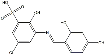 5-Chloro-2-hydroxy-3-[(2,4-dihydroxybenzylidene)amino]benzenesulfonic acid 구조식 이미지