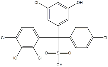 (4-Chlorophenyl)(3-chloro-5-hydroxyphenyl)(2,4-dichloro-3-hydroxyphenyl)methanesulfonic acid Structure