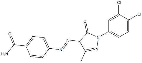 4-(4-Carbamoylphenylazo)-1-(3,4-dichlorophenyl)-3-methyl-5(4H)-pyrazolone 구조식 이미지