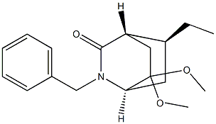 (1R,4S,5S)-2-Benzyl-7,7-dimethoxy-5-ethyl-2-azabicyclo[2.2.2]octan-3-one Structure