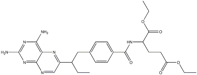 2-[4-[2-(2,4-Diaminopteridin-6-yl)butyl]benzoylamino]glutaric acid diethyl ester Structure