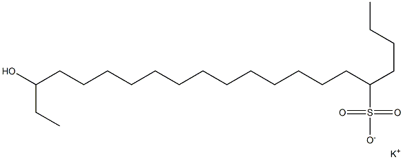 19-Hydroxyhenicosane-5-sulfonic acid potassium salt 구조식 이미지
