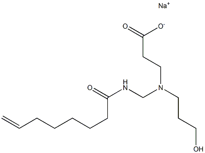 3-[N-(3-Hydroxypropyl)-N-(7-octenoylaminomethyl)amino]propionic acid sodium salt 구조식 이미지