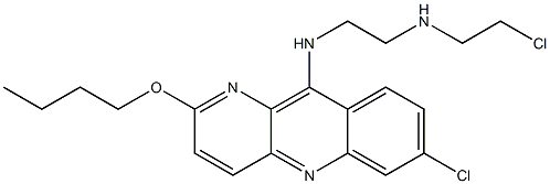 N-(2-Butoxy-7-chlorobenzo[b]-1,5-naphthyridin-10-yl)-N'-(2-chloroethyl)-1,2-ethanediamine 구조식 이미지