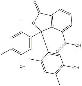 1,3-Dihydro-1,1-bis(5-hydroxy-2,4-dimethylphenyl)-3-oxoisobenzofuran-7-carboxylic acid 구조식 이미지