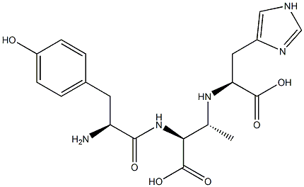 (2S,3R)-2-[(L-Tyrosyl)amino]-3-[[(1S)-2-(1H-imidazol-4-yl)-1-carboxyethyl]amino]butyric acid 구조식 이미지