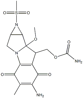 6-Amino-8-[[(aminocarbonyl)oxy]methyl]-1,1a,2,8,8a,8b-hexahydro-8a-methoxy-5-methyl-1-methylsulfonylazirino[2',3':3,4]pyrrolo[1,2-a]indole-4,7-dione Structure