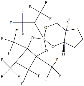 (1S,6R)-3-(1,1,1,3,3,3-Hexafluoropropan-2-yl)-4',4',5',5'-tetrakis(trifluoromethyl)spiro[2,4-dioxa-3-phosphabicyclo[4.3.0]nonane-3,2'-1,3,2-dioxaphospholane] 구조식 이미지