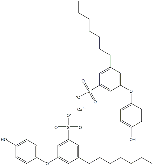 Bis(4'-hydroxy-5-heptyl[oxybisbenzene]-3-sulfonic acid)calcium salt 구조식 이미지