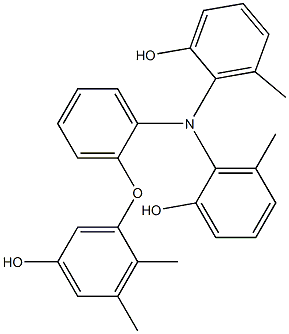 N,N-Bis(2-hydroxy-6-methylphenyl)-2-(5-hydroxy-2,3-dimethylphenoxy)benzenamine 구조식 이미지