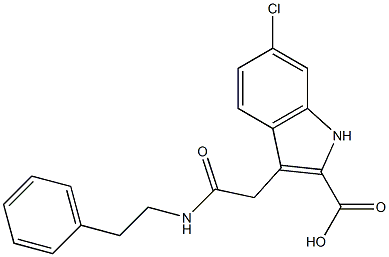 6-Chloro-3-[(2-phenylethyl)carbamoylmethyl]-1H-indole-2-carboxylic acid 구조식 이미지