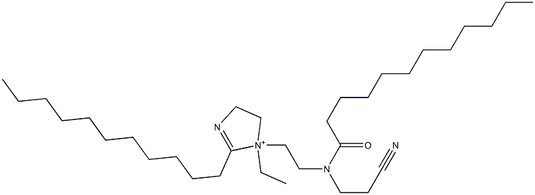 1-[2-[(2-Cyanoethyl)(1-oxododecyl)amino]ethyl]-1-ethyl-4,5-dihydro-2-undecyl-1H-imidazol-1-ium Structure