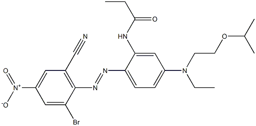 2-Bromo-4-nitro-6-cyano-2'-propionylamino-4'-[N-ethyl-N-(2-isopropoxyethyl)amino]azobenzene Structure