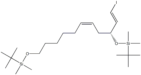 (1E,3R,5Z)-3,11-Bis(tert-butyldimethylsilyloxy)-1-iodo-1,5-undecadiene 구조식 이미지