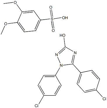 1,5-Bis(4-chlorophenyl)-1H-1,2,4-triazol-3-ol 3,4-dimethoxybenzenesulfonate 구조식 이미지