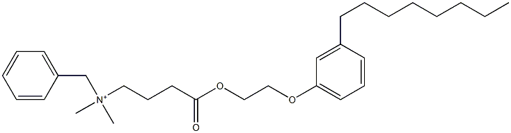 N,N-Dimethyl-N-benzyl-N-[3-[[2-(3-octylphenyloxy)ethyl]oxycarbonyl]propyl]aminium Structure