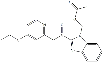 1-Acetyloxymethyl-2-[(3-methyl-4-ethylthio-2-pyridinyl)methylsulfinyl]-1H-benzimidazole 구조식 이미지
