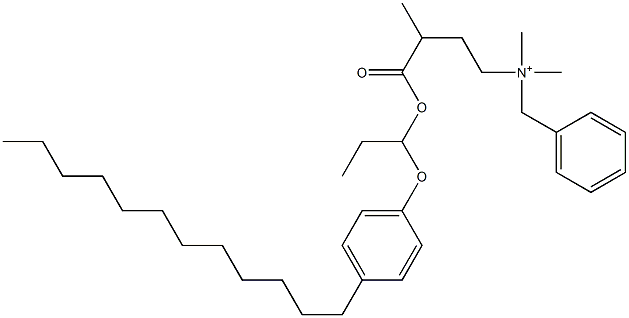 N,N-Dimethyl-N-benzyl-N-[3-[[1-(4-dodecylphenyloxy)propyl]oxycarbonyl]butyl]aminium 구조식 이미지