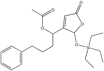 Acetic acid 1-[[2,5-dihydro-5-oxo-2-(triethylsiloxy)furan]-3-yl]-4-phenylbutyl ester Structure