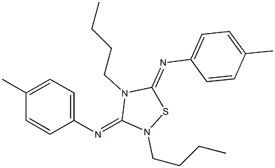 2,4-Dibutyl-3,5-bis[(4-methylphenyl)imino]-1,2,4-thiadiazolidine 구조식 이미지