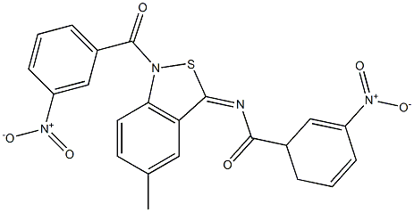 5-Methyl-1-(m-nitrobenzoyl)-3(1H)-(m-nitrobenzoyl)imino-2,1-benzisothiazole Structure