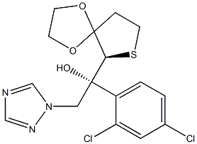 (1R)-1-(2,4-Dichlorophenyl)-1-[(6S)-1,4-dioxa-7-thiaspiro[4.4]nonan-6-yl]-2-(1H-1,2,4-triazol-1-yl)ethanol 구조식 이미지