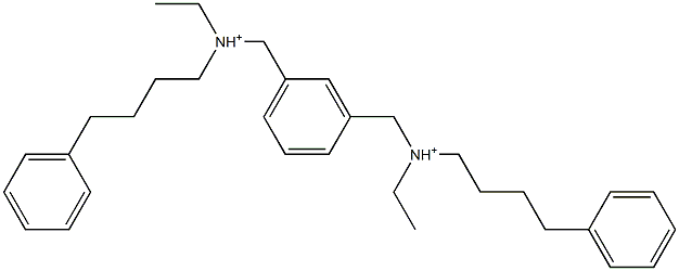 1,3-Phenylenebis[N-ethyl-N-(4-phenylbutyl)methanaminium] 구조식 이미지