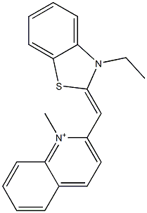 2-[[3-Ethylbenzothiazol-2(3H)-ylidene]methyl]-1-methylquinolinium Structure