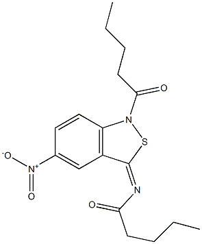 5-Nitro-1-valeryl-3(1H)-valerylimino-2,1-benzisothiazole 구조식 이미지