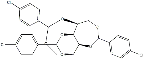 1-O,5-O:2-O,4-O:3-O,6-O-Tris(4-chlorobenzylidene)-L-glucitol Structure