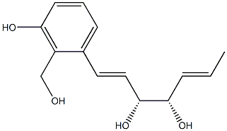 (1E,3R,4S,5E)-1-(2-Hydroxymethyl-3-hydroxyphenyl)-1,5-heptadiene-3,4-diol 구조식 이미지