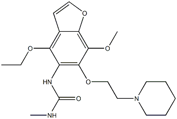 1-[4-Ethoxy-7-methoxy-6-(2-piperidinoethoxy)benzofuran-5-yl]-3-methylurea 구조식 이미지