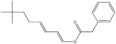 Phenylacetic acid 7,7-dimethyl-1,3-octadienyl ester Structure