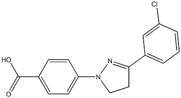 p-[3-(m-Chlorophenyl)-2-pyrazolin-1-yl]benzoic acid Structure