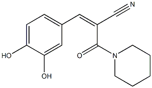 3-(3,4-Dihydroxyphenyl)-2-(1-piperidinylcarbonyl)acrylonitrile Structure