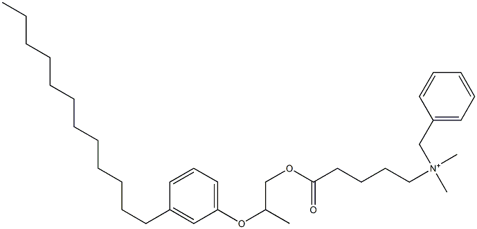 N,N-Dimethyl-N-benzyl-N-[4-[[2-(3-dodecylphenyloxy)propyl]oxycarbonyl]butyl]aminium Structure