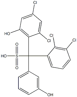 (2,3-Dichlorophenyl)(2,4-dichloro-6-hydroxyphenyl)(3-hydroxyphenyl)methanesulfonic acid 구조식 이미지