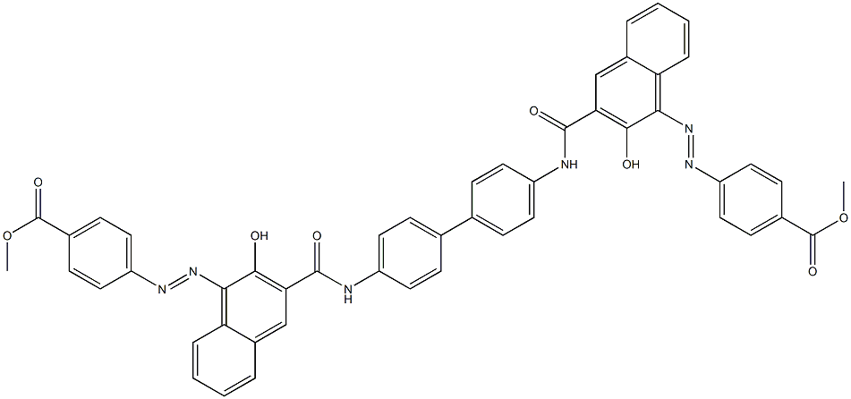 4,4'-Bis[1-[[4-(methoxycarbonyl)phenyl]azo]-2-hydroxy-3-naphthoylamino]biphenyl Structure