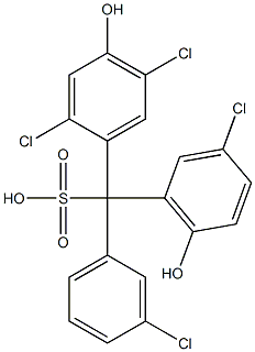 (3-Chlorophenyl)(3-chloro-6-hydroxyphenyl)(2,5-dichloro-4-hydroxyphenyl)methanesulfonic acid 구조식 이미지