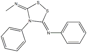 3-Phenylimino-5-methylimino-4-phenyl-1,2,4-dithiazolidine 구조식 이미지