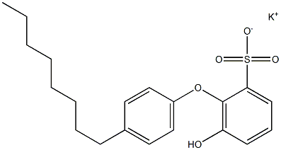 6-Hydroxy-4'-octyl[oxybisbenzene]-2-sulfonic acid potassium salt 구조식 이미지