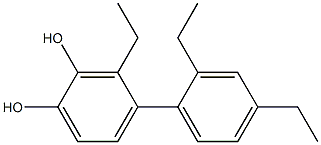 3-Ethyl-4-(2,4-diethylphenyl)benzene-1,2-diol Structure