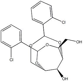 1-O,4-O:2-O,5-O-Bis(2-chlorobenzylidene)-L-glucitol 구조식 이미지