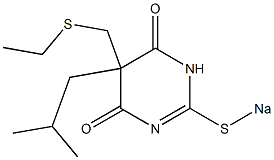 5-(Ethylthiomethyl)-5-isobutyl-2-sodiothio-4,6(1H,5H)-pyrimidinedione 구조식 이미지